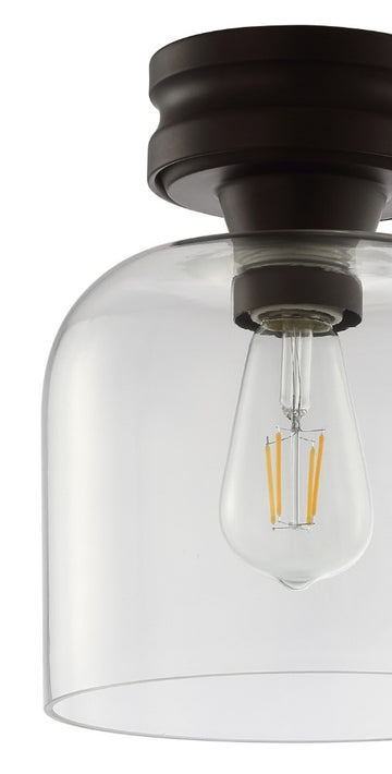 Domenic 7.75" Metal/Glass LED Flush Mount - JONATHAN Y